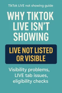 Troubleshooting why TikTok LIVE isn’t showing, not listed, or not visible on the LIVE tab or FYP.